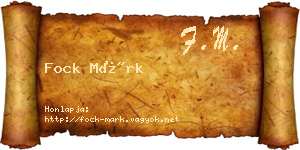Fock Márk névjegykártya